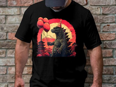 Godzilla Birthday T-shirt, Kaiju Monster Tee, Japanese Art Graphic T-Shirt-image