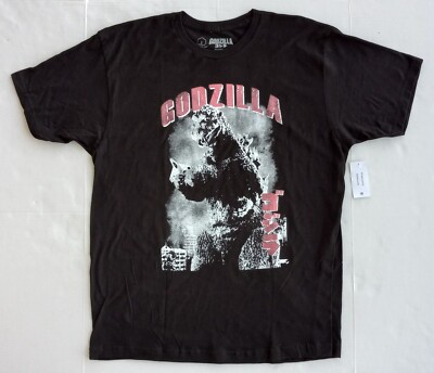 Godzilla Retro Movie Black T-Shirt Size XL (46-48)-image