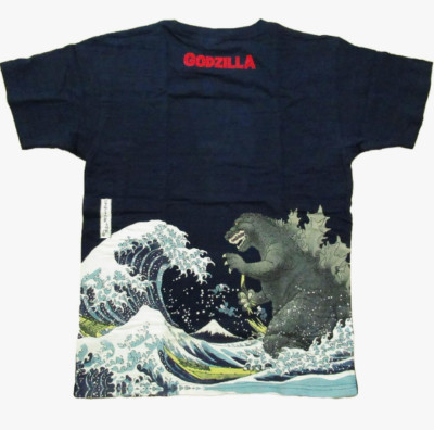 Godzilla Minus One Ukiyoe T-shirts with Mt. Fuji from Japan-image