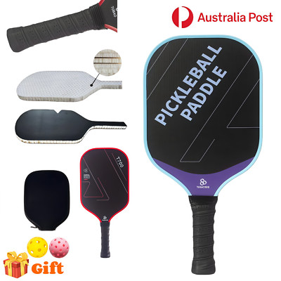 Pickleball Paddle Carbon Fiber Polymer Honeycomb Core Ball Racket Racquet Sports-image