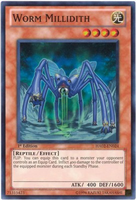 Yu-Gi-Oh Card - HA02-EN024 - WORM MILLIDITH (super rare holo)  - NM/Mint-image