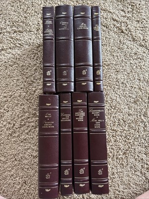 Antique American Cookbooks (leather bound) Set of 8 - Great Condition-image