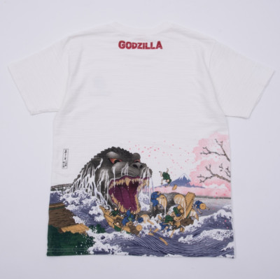 Godzilla Sakura T-shirt White TOHO Godzilla Store Collection JapanMonster Kaiju-image