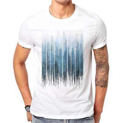Men's Casual Short Sleeve T-Shirt with Artistic Print Round Neck Polyester Blend-image