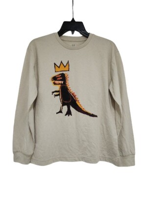 New Jean-Michel Basquiat Godzilla  Kids Size XL (12) Street Art Beige L/S Tee-image