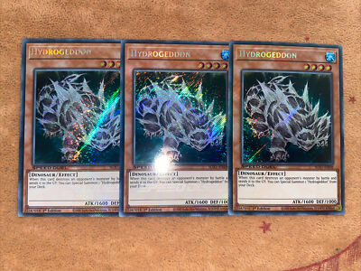 🔥 3x Yugioh Hydrogeddon SGX1-EN108 Near Mint SECRET RARE PLAYSET-image