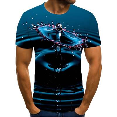 Graphic Print Casual Men's T-Shirt - Stylish and Comfortable Asian Fit Top for E-image