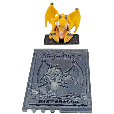 Yu-Gi-Oh Baby Dragon Orange 1996 Mattel MINI Figure Takahashi With Plastic Card-image