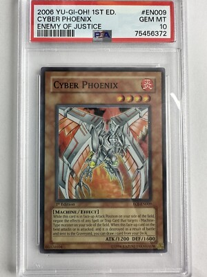 YUGIOH! PSA 10 2006 Cyber Phoenix EOJ-EN009 Super Rare 1st Edition-image