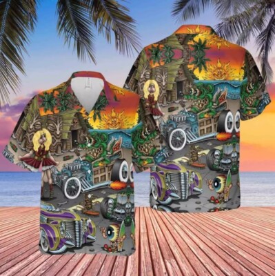 NEW! Rat fink and the Hot Rod story Hawaiian Shirt Summer Vacation-image