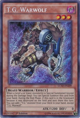 Near Mint x 1 T.G. Warwolf - LC5D-EN209 - Secret Rare - 1st Edition LC5D Legenda-image
