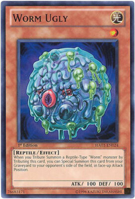 Yu-Gi-Oh Card - HA03-EN024 - WORM UGLY (super rare holo) - NM-image