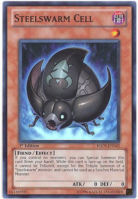 Yu-Gi-Oh Card - HA05-EN043 - STEELSWARM CELL (super rare holo)  - NM/Mint-image