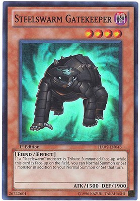 Yu-Gi-Oh Card - HA05-EN045 - STEELSWARM GATEKEEPER (super rare holo) - NM/Mint-image