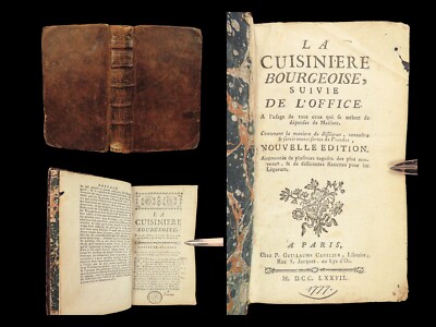 1777 Cookbook MENON French Cuisine Cooking for Women Wine Liquor Food Recipes-image