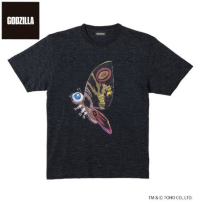 Godzilla vs. Mothra Deformed Art T-shirt Mothra Pattern TOHO Godzilla Store JP-image