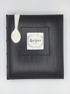 NEW-C.R. Gibson Genuine Bonded Leather Initial Recipe Book 10”x9”-image