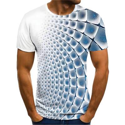 Casual Printed 3D Short Sleeve Tee for Teenagers - Lightweight Round Neck Polyes-image