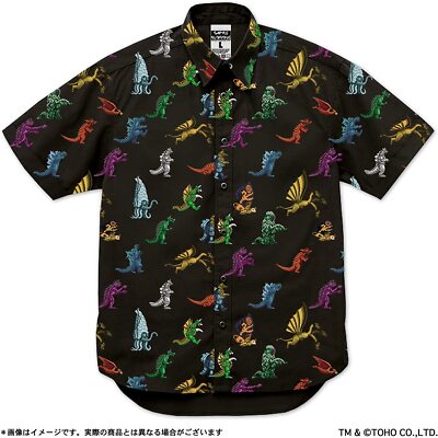 Godzilla Nes Nintendo Famicom ver. Monsters Pixel Pattern Shirt JP LTD Presale-image