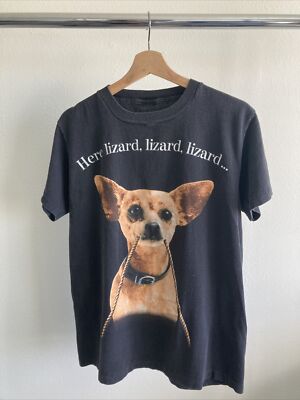 Vintage Godzilla Taco Bell Chihuahua Promo T Shirt Men Size Medium Double Sided-image