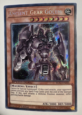 Yugioh Ancient Gear Golem - Secret Rare 1st Edition - Near Mint Speed Duels GX-image