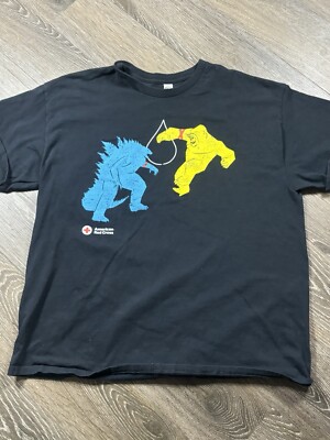 American Red Cross GODZILLA x KING KONG New Empire Movie Promo T-Shirt Large-image