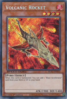 Near Mint x 1 Volcanic Rocket - SGX1-ENH10 - Secret Rare - 1st Edition SGX1 Spee-image
