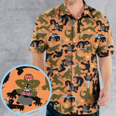 Giant Battle King Kong vs Godzilla Kaiju Monsters Hawaiian Shirt-image