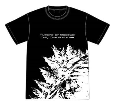 Humans or Godzilla Only One Survives t-shirt black Size XL new-image
