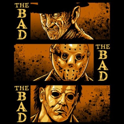 Freddy Jason Michael Myers Horror Art T-SHIRT The Good The Bad and The Ugly NEW-image