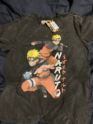 JAPANESE ANIME MANGA Naruto Unisex Graphic  T-Shirt Size Medium Black New-image