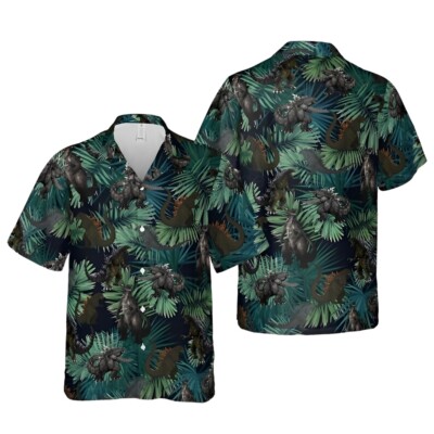 Godzilla Shirt, Godzilla Hawaiian Shirt Godzilla Button Summer Beach Shirt S-5XL-image