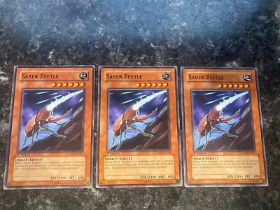 3X Saber Beetle 5DS2-EN012 - Yugioh Yu Gi Oh! 3 Playset 1st Edition-image