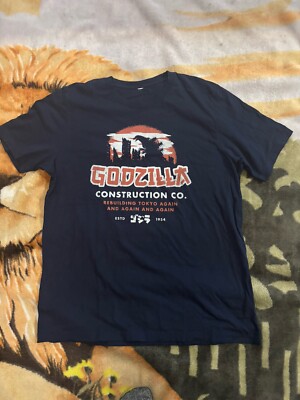Godzilla T Shirt Sz XL Adult Godzilla Construction Co. EST 1954 Navy Blue 👍-image
