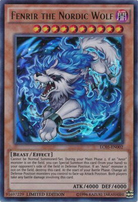 Yu-Gi-Oh Card - LC05-EN002 - FENRIR THE NORDIC WOLF (ultra rare holo) - NM-image