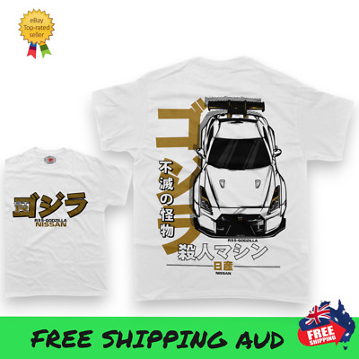Nissan R35 GTR Godzilla Gold T-Shirt unisex Car ENTHUSIAST Drifting Drag JDM-image