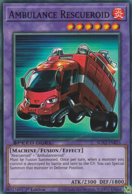 YUGIOH CARD AMBULANCE RESCUEROID SGX2-ENB23 1ST EDITION COMMUN-image