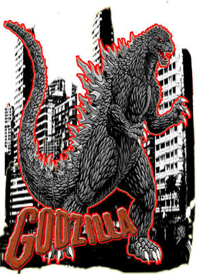 Godzilla Godzilla in the city t-shirt 100% cotton-image