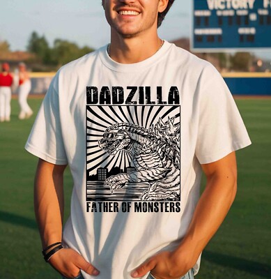 Dadzilla Father of Monsters T-Shirt | Funny Dinosaur Dad Tee | Godzilla Dad Tee-image