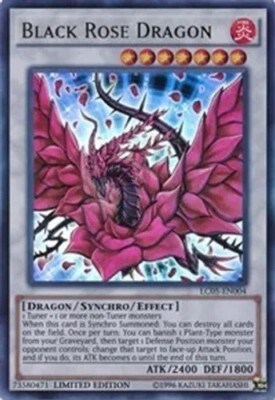 Yugioh Black Rose Dragon - Limited Edition Ultra Rare NM - Free Holographic Card-image
