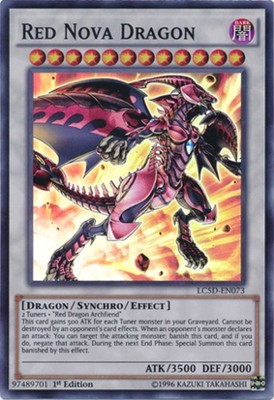 Near Mint x 1 Red Nova Dragon - LC5D-EN073 - Super Rare - 1st Edition LC5D Legen-image