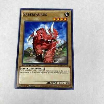 Yugioh Sabersaurus SGX4-ENC03 Common 1st Edition Speed Duel Midterm Destruction-image