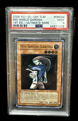 YUGIOH PSA 9 2005 Mid Shield Gardna TLM-EN024 Ultimate Rare 1st (STOCK PHOTO)-image