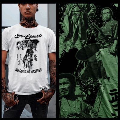 seven samurai t-shirt bushido code Japanese ronin swordsman retro movie tee-image