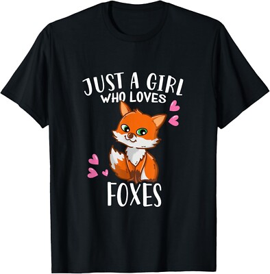 Funny Cute Fox Lover Just A Girl Who Loves Foxes T-Shirt-image