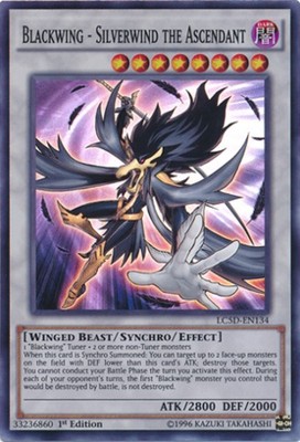 Light Play x 1 Blackwing - Silverwind the Ascendant - LC5D-EN134 - Super Rare - -image