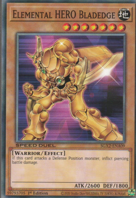 YUGIOH CARD ELEMENTAL HERO BLADEDGE SGX2-ENA09 1ST EDITION COMMUN-image