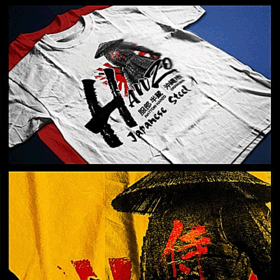 Samurai T-Shirt deadly warrior with sword Bushido Code Japanese katana blade tee-image