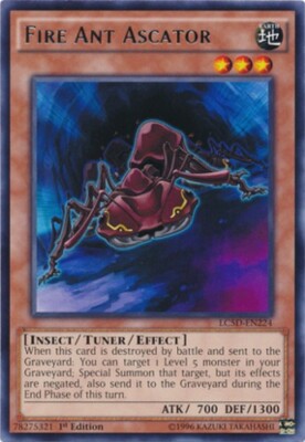 Yugioh! Fire Ant Ascator - LC5D-EN224 - Rare - 1st Edition Near Mint, English-image