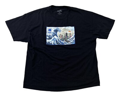 DGK Men’s T Shirt 2XL Black Wave Surge Japanese Graphic Tee Short Sleeve Casual-image